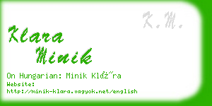 klara minik business card